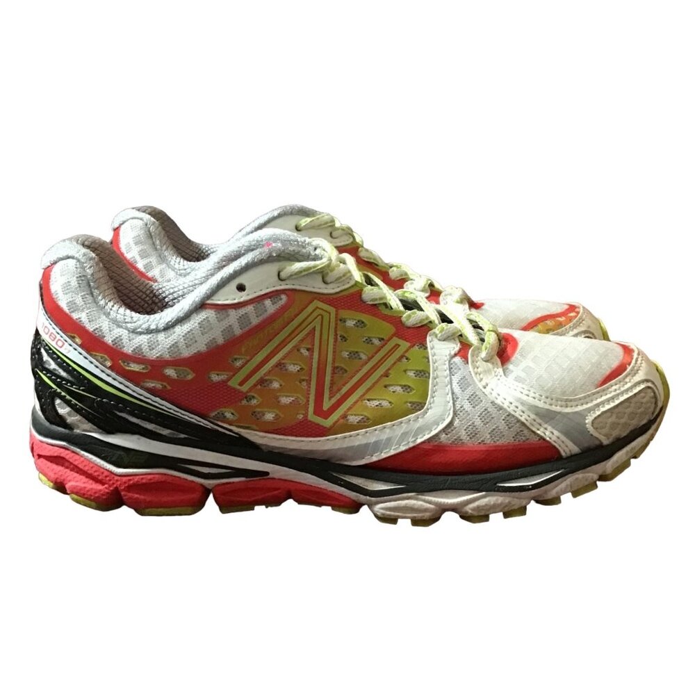 New Balance Sneakers 1080 V3 W1080PL3 Womens 7 B White Pink Lime Running Shoes - Picture 1 of 12